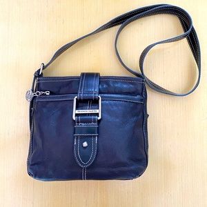 Franco Sarto Black Leather Crossbody Bag